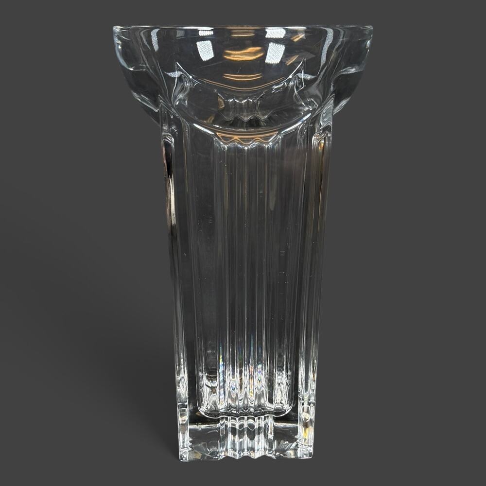 Vintage Villeroy Boch Epocha 7.5" Clear Crystal Glass Flower Vase
